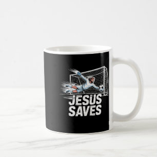 Caneca De Café Goleiro de Futebol Jesus Salva Cristão