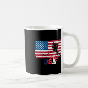 Caneca De Café Goleiro de Hóquei Bandeira dos EUA Hóquei no Gelo 