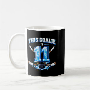 Caneca De Café Goleiro de hóquei no gelo de aniversário de 11 ano