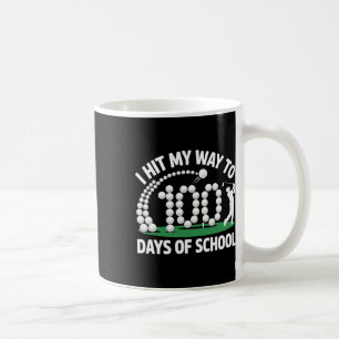 Caneca De Café Golf 100 Dias De Escola Professor Aluno Engraçado 