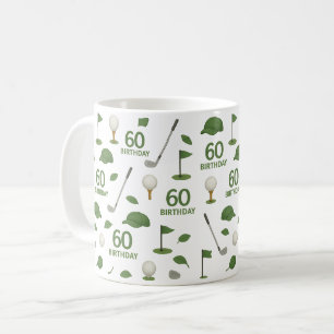 Caneca De Café Golf 60º Aniversário para Golfer com bola e tee