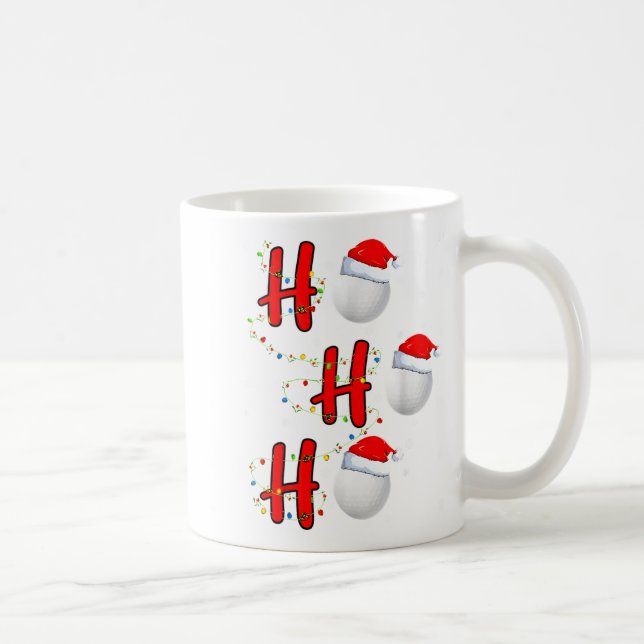 Caneca De Café Golf Ball Santa Hat Ho Ho Ho Men Women Christmas X (Direita)