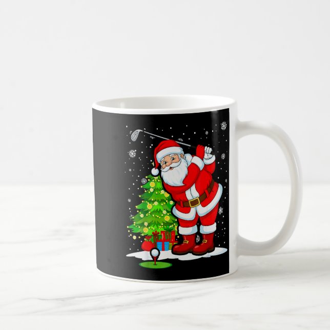Caneca De Café Golf Christmas Men Club Playing Santa Claus  (Direita)