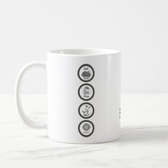 Caneca De Café Golf Comer Dormir Repetir Golfer Personalizado (Esquerda)