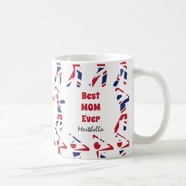 Caneca De Café GOLF FAN Personalizado Union Jack Best MOM Nunca (Direita)