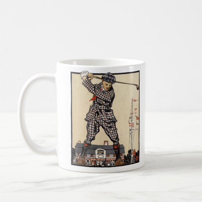 Caneca De Café Golf Golfer Vintage Antiguamente Golfe (Esquerda)