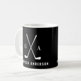 Caneca De Café Golf - moderna tipografia - monograma inicial pret