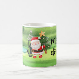 Caneca De Café Golf Papai Noel joga golfe no Natal