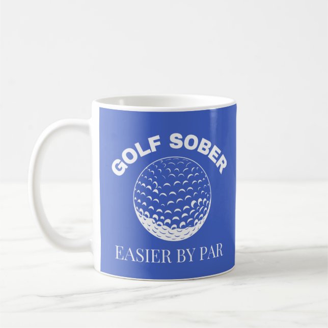 Caneca De Café Golf Sober Mais Fácil Pela Cota Par Funny Golfing (Esquerda)