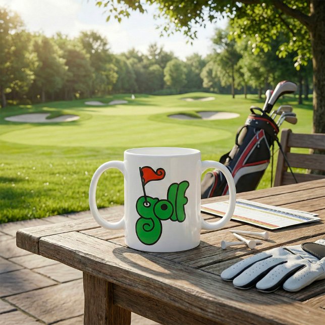 Caneca De Café Golf Wang Verde Vibrante e Vermelho (Criador carregado)