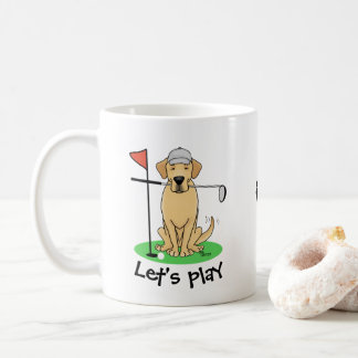 Caneca De Café Golf Yellow Labrador Retriever (yel 3) Cachorro -