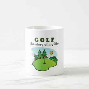 Caneca De Café Golfe, a história da minha vida é engraçada
