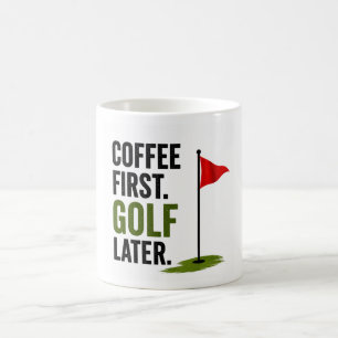Caneca De Café Golfe Café primeiro golfe depois