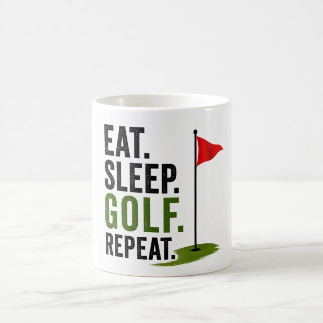 Caneca De Café Golfe Comer Dormir Golfe Repetir (Centro)