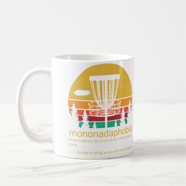 Caneca De Café Golfe de Disco Mononadaphobia Divertido (Esquerda)
