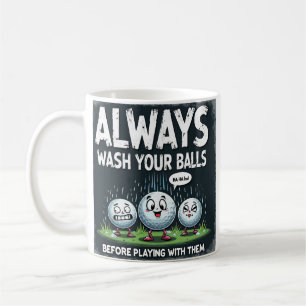Caneca De Café Golfe Engraçado Lave Suas Bolas Antes De Jogar