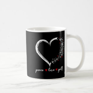 Caneca De Café Golfe Jogador Srt Amantes Roupa Mulher Paz Coração