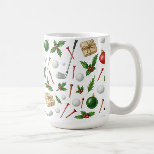 Caneca De Café Golfe Natal temido com presentes de bola para golf