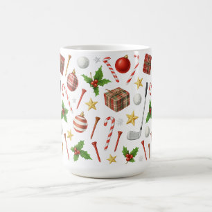 Caneca De Café Golfe Natal temido com presentes de bola para golf