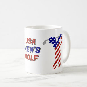 Caneca De Café Golfe Patriótico Masculino dos EUA