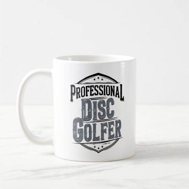 Caneca De Café Golfer de Disco Profissional | Golf de Disco (Esquerda)