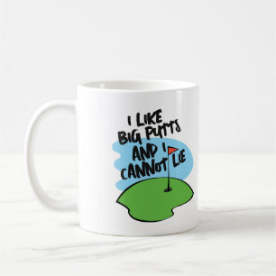 Caneca De Café Golfer Eu Gosto De Putts Grandes E Não Posso Menti