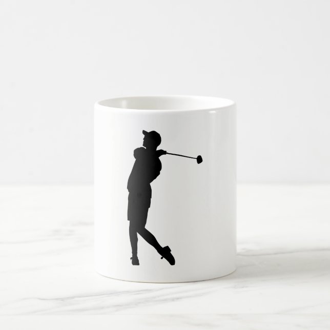 Caneca De Café Golfer Silhouette (Centro)