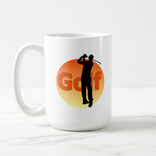 Caneca De Café Golfer Silhouette Sunset