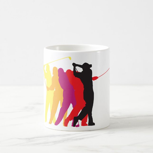 Caneca De Café Golfer Silhouettes (Criador carregado)