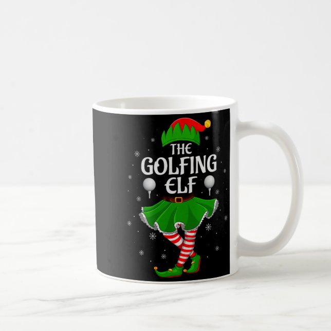 Caneca De Café Golfing Elf Christmas Family Girls Women Elf Squad (Direita)