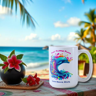 Caneca De Café Golfinho Colorido
