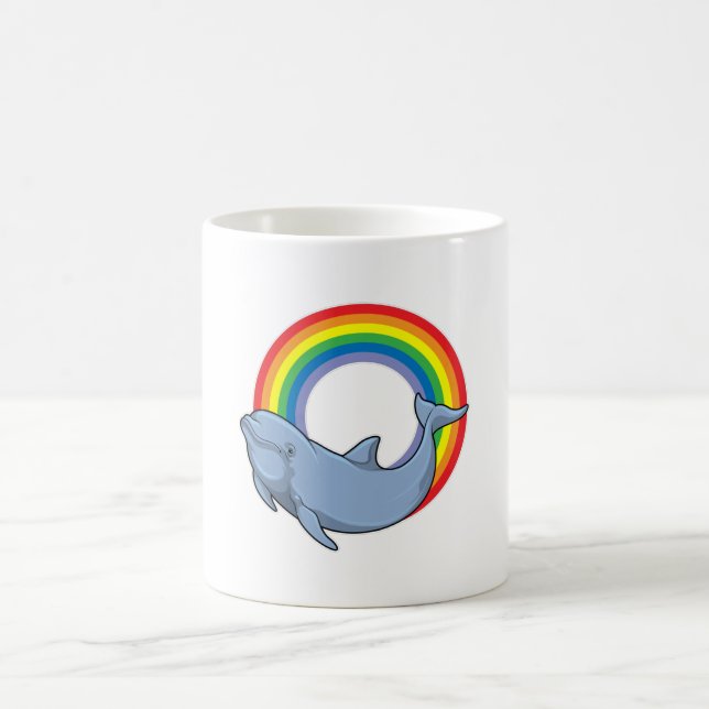 Caneca De Café Golfinho com arco-íris (Centro)