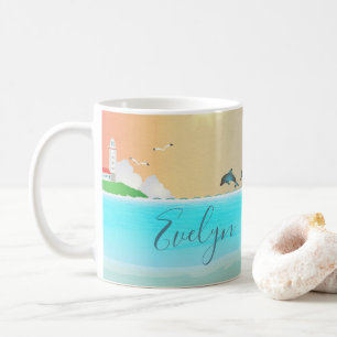Caneca De Café Golfinho de Praia