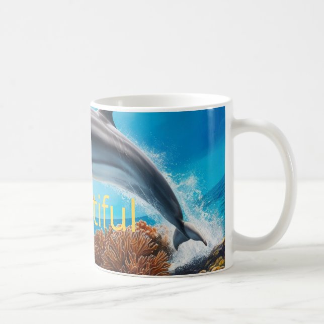 Caneca De Café Golfinho no mar (Direita)