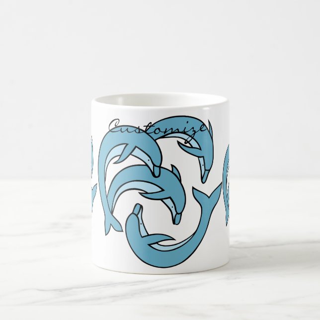 Caneca De Café Golfinhos Azuis circulando Thunder_Cove (Centro)
