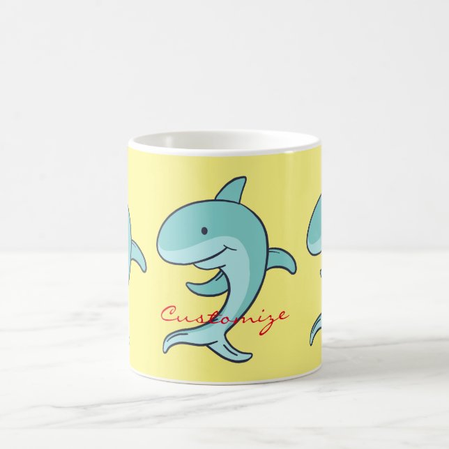 Caneca De Café Golfinhos Azuis Pulando Thunder_Cove (Centro)