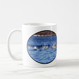 Caneca De Café Golfinhos Comuns Ativos na Superfície Cena do Ocea