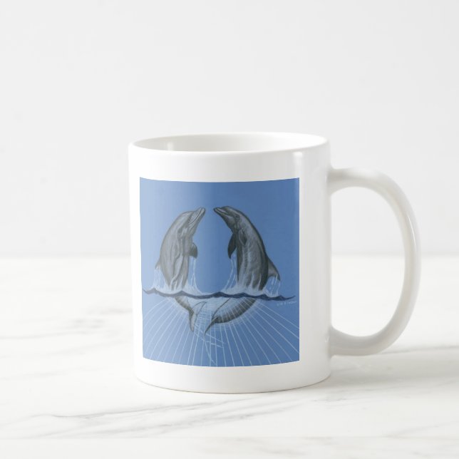Caneca De Café Golfinhos da dança (Direita)