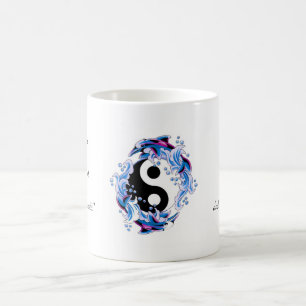 Caneca De Café Golfinhos legal de Yin Yang do símbolo do tatuage