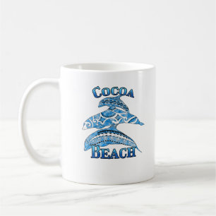 Caneca De Café Golfinhos Tribais na Flórida de Ccoa Beach