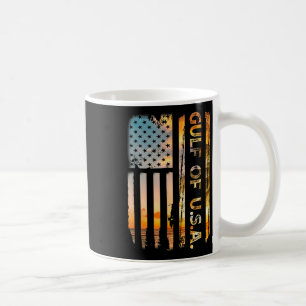 Caneca De Café Golfo Da América 2025 Vintage American Flag Bea