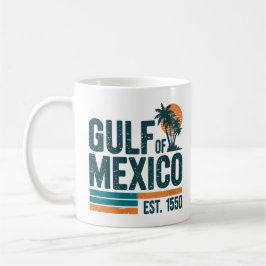 Caneca De Café Golfo do México desde 1550 Retro Beach