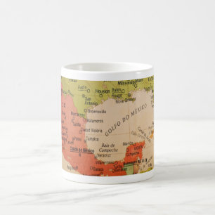 Caneca De Café Golfo do México Mapa Mug