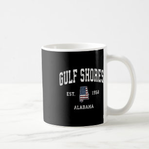 Caneca De Café Golfo Shores Alabama Al Vintage American Flag Espo