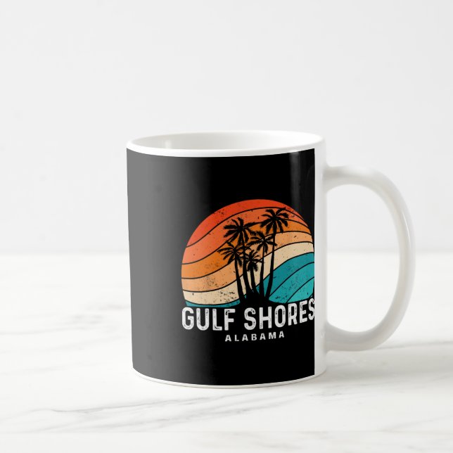 Caneca De Café Golfo Shores Alabama Palm Tree Beach Souvenir (Direita)