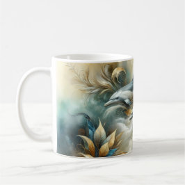 Caneca De Café Golfoinhos Sonho Botânico Dourado