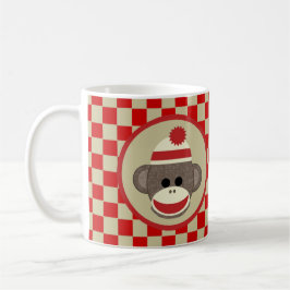 Caneca De Café Golpeie o menino do macaco com vermelho e as