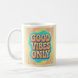 Caneca De Café Good vibes only retro groovy style