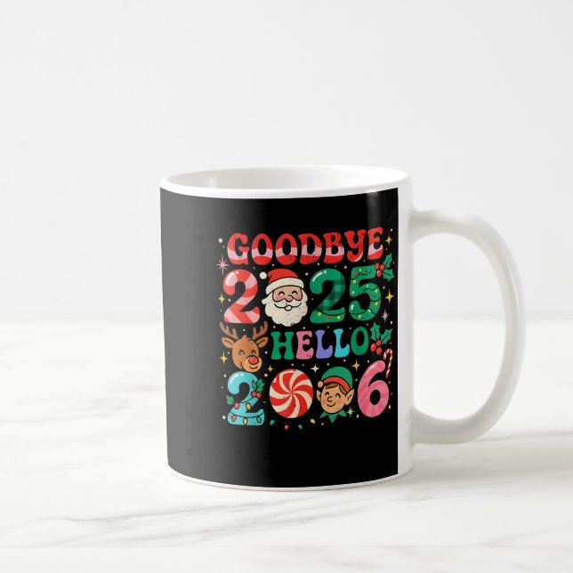 Caneca De Café Goodbye 2025 Hello 2026 Cute Christmas New Year  (Direita)