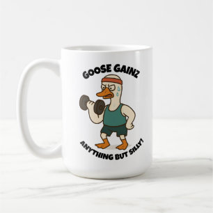 Caneca De Café Goose Gainz – Design Divertido de Treino de Academ